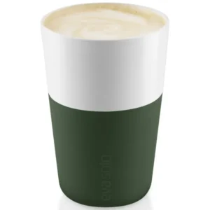Eva Solo Caffe latte-mugg, set i 2, 360 ml, smaragdgrön