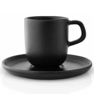 Eva Solo Espressokopp med fat NORDIC KITCHEN 70 ml, svart, stengods