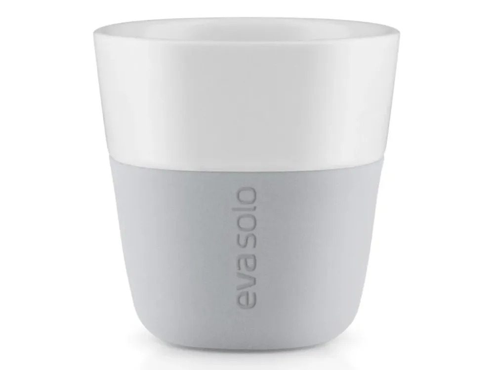 Eva Solo Espressokopp 80 ml, set i 2 delar, med silikonöverdrag, ljusgrå Eva Solo
