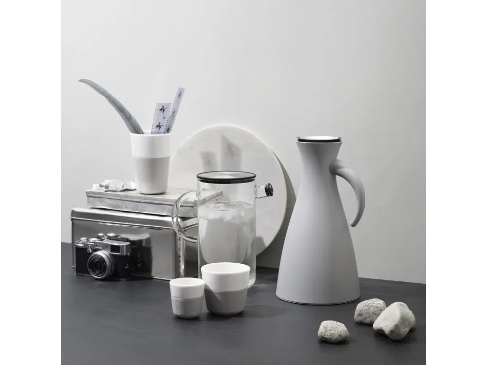 Eva Solo Espressokopp 80 ml, set i 2 delar, med silikonöverdrag, ljusgrå Eva Solo