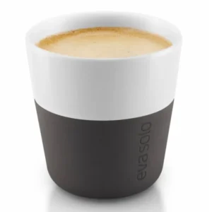 Eva Solo Espressokopp 80 ml, set i 2 delar, med silikonöverdrag, kolsvart