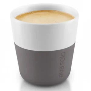 Eva Solo Espressokopp 80 ml, set i 2 delar, silikonbelagd, grå