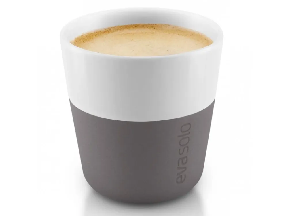 Eva Solo Espressokopp 80 ml, set i 2 delar, silikonbelagd, grå