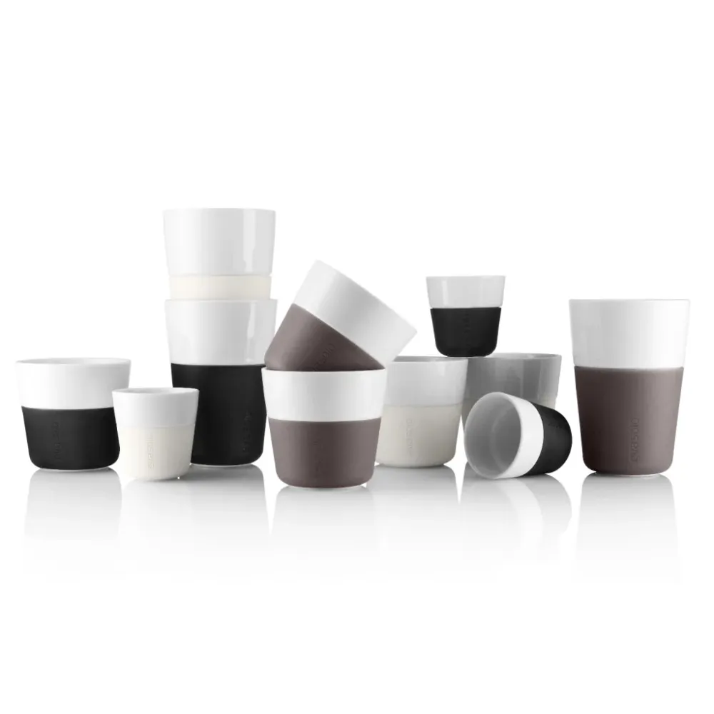 Eva Solo Espressokopp 80 ml, set i 2 delar, silikonbelagd, grå