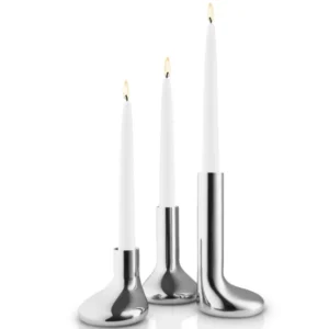 Eva Solo Hållare för middagsljus MELLOW, set i 3 delar, silver, rostfritt stål