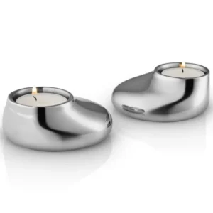 Eva Solo Hållare för värmeljus MELLOW, set i 2 delar, silver, rostfritt stål