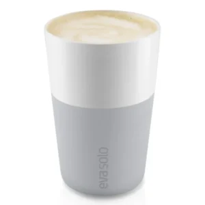 Eva Solo Mugg 360 ml, set i 2 delar, med silikonöverdrag, ljusgrå