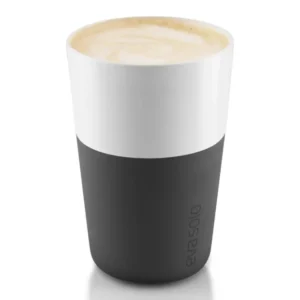 Eva Solo Mugg 360 ml, set i 2 delar, med silikonöverdrag, kolsvart
