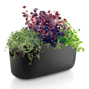 Eva Solo Självvattnande blomkruka 31 cm, svart, keramik