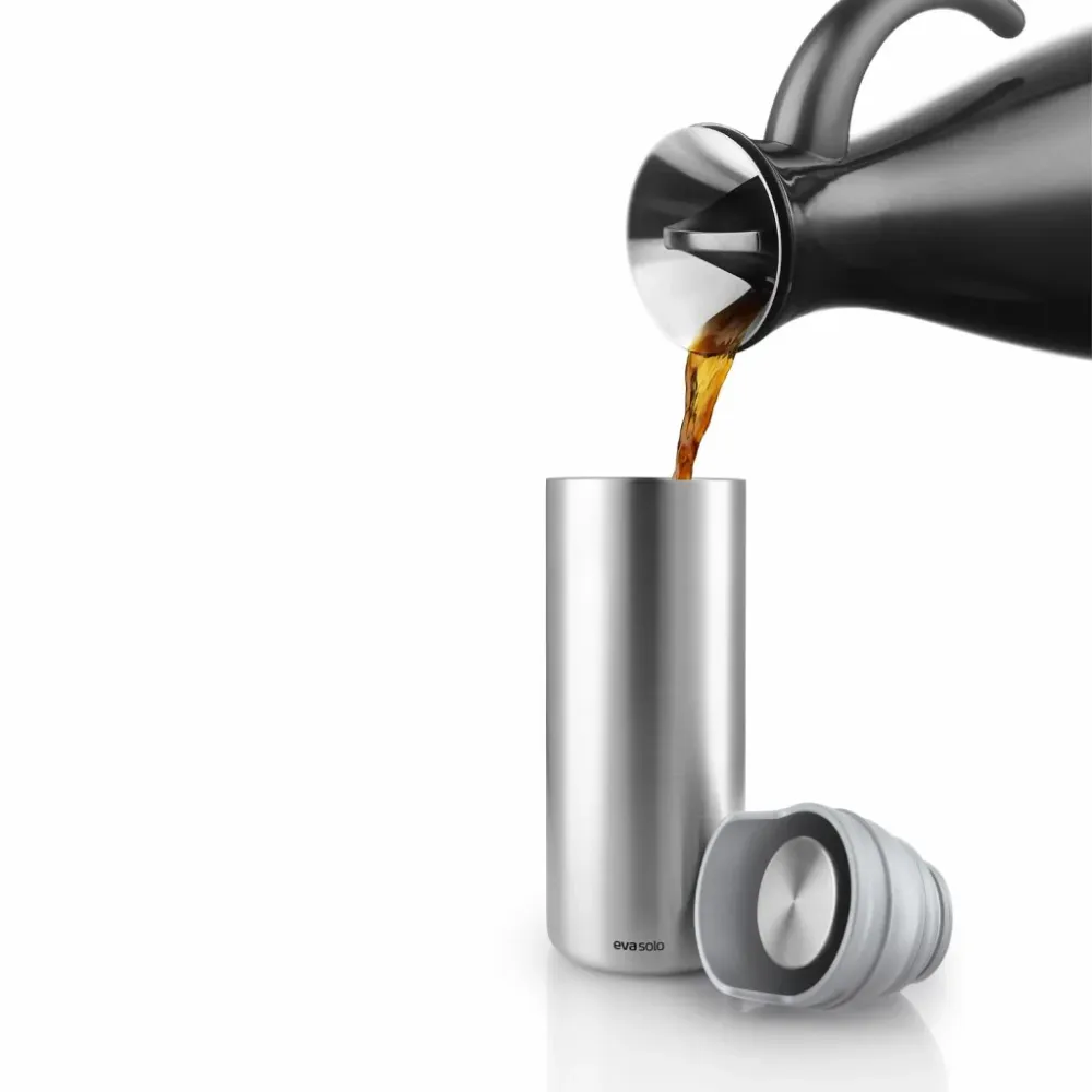 Eva Solo Termosmugg URBAN TO GO 350 ml, marmorerad grått lock, rostfritt stål