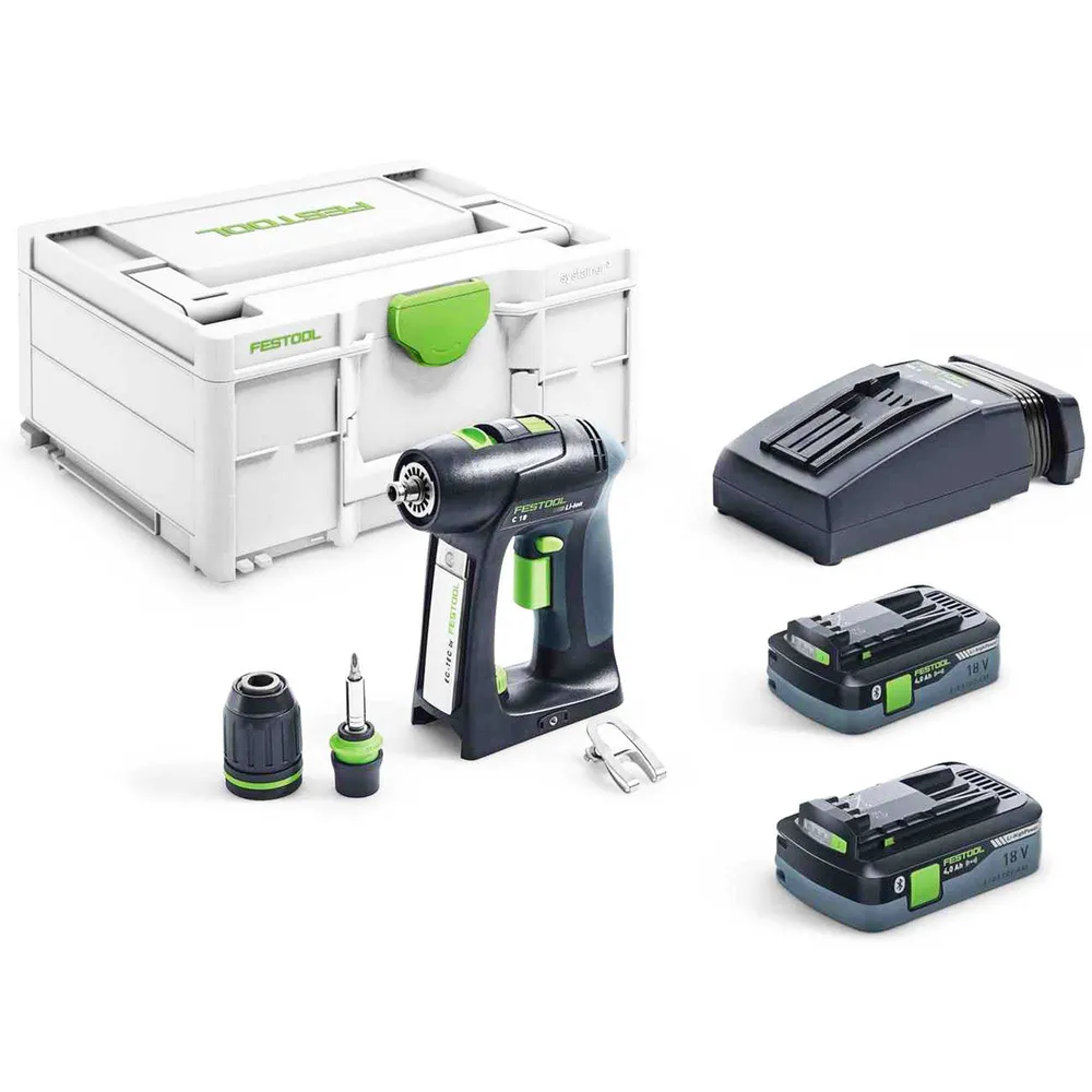 Festool C 18 HPC 4.0 I-Plus 18V 4Ah borrskruvdragare