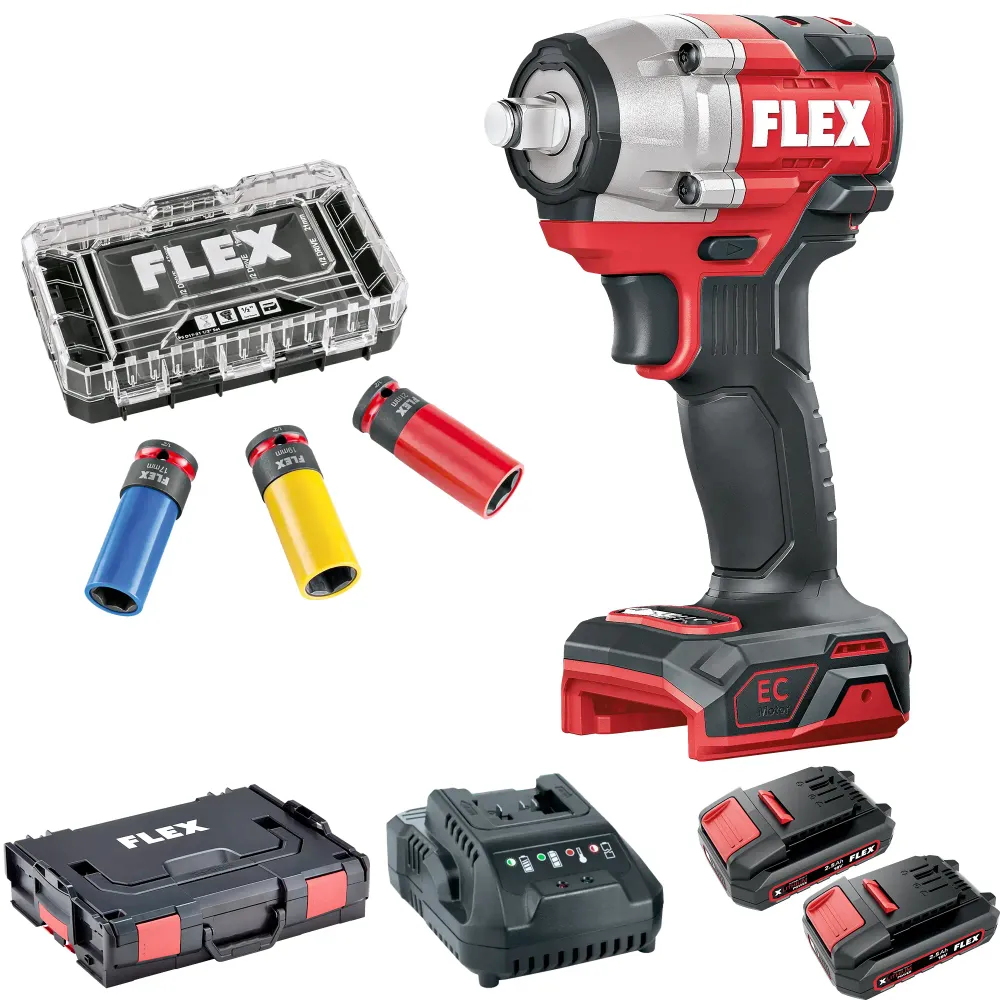 Flex 18 V IW 1/2" 400 EC 18V 2,5Ah slagskruvmejsel