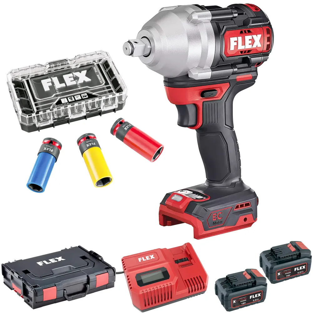 Flex IW 1/2" 750 EC C 18V 5Ah slagskruvmejsel