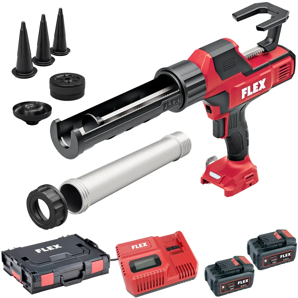 Flex silikonpistol CG 310/600 + P-set 55 R 18V 5Ah