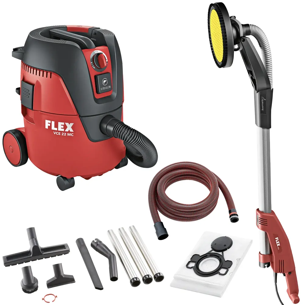 Flex GE 5 + VCE 22 M MC Slipmaskin-Dammsugarkombination