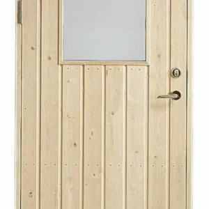 FÖRRÅDSDÖRR RAK 18° 09X20 VÄNSTER MED GLAS OBEHANDLAD