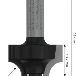 FRÄSSTÅL AVRUNDNINGSFRÄS MED KULLAGER HM R6 8MM SKAFT