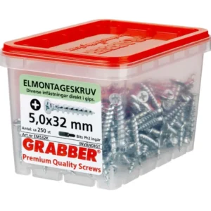 Grabber EMS32K 5,0x32 250-pack Elmontageskruv - Inomhus
