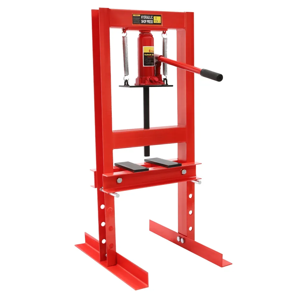 Hydraulisk Verkstadspress 6 Ton - Höjdjusterbar Garagepressmed Pressplatta