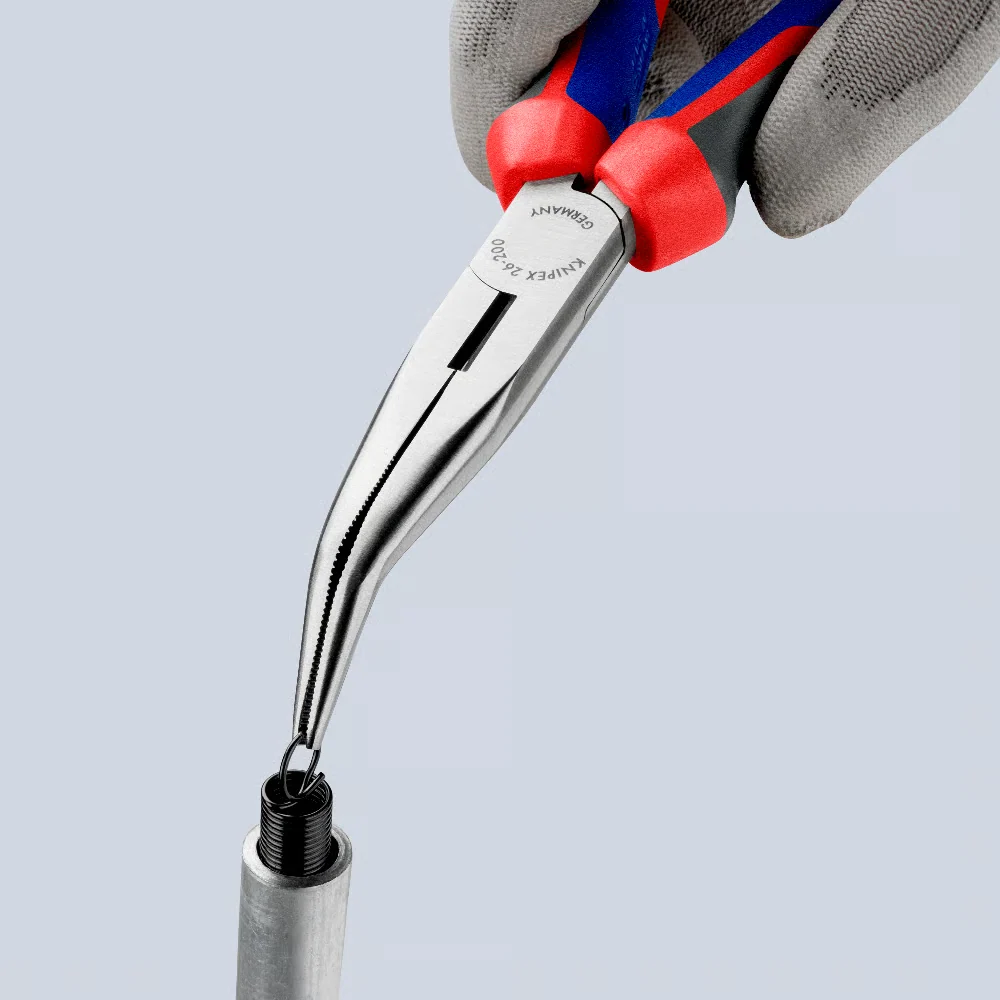 Knipex Spetstång med långa käftar, böjd - 26 22 200