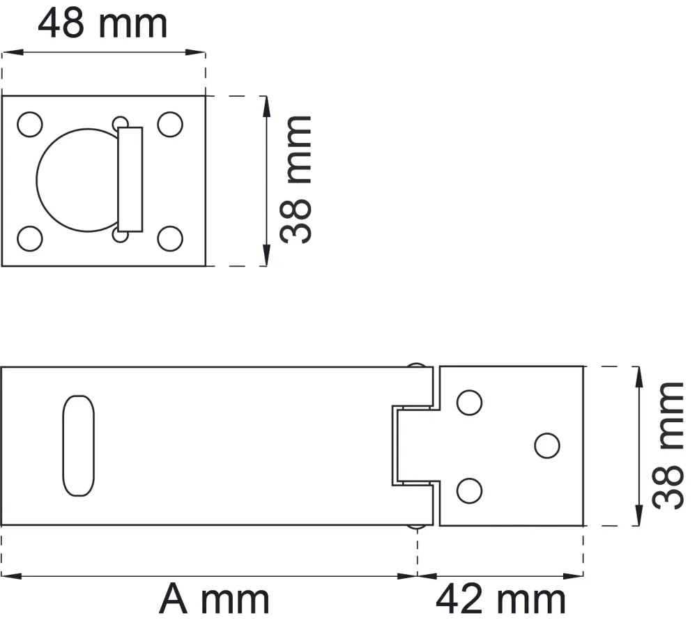 LEDHASP 1365 SVART 90MM
