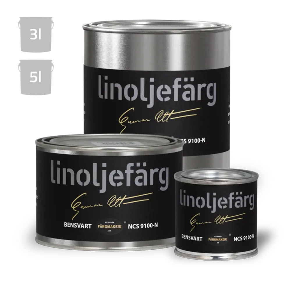 LINOLJEFÄRG 1A-98 BENSVART 0,5L OTTOSSON