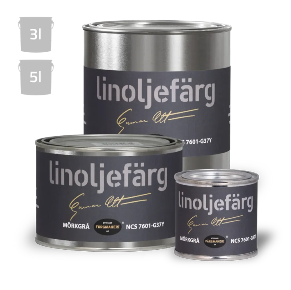 LINOLJEFÄRG MÖRKGRÅ 1,0L OTTOSSON