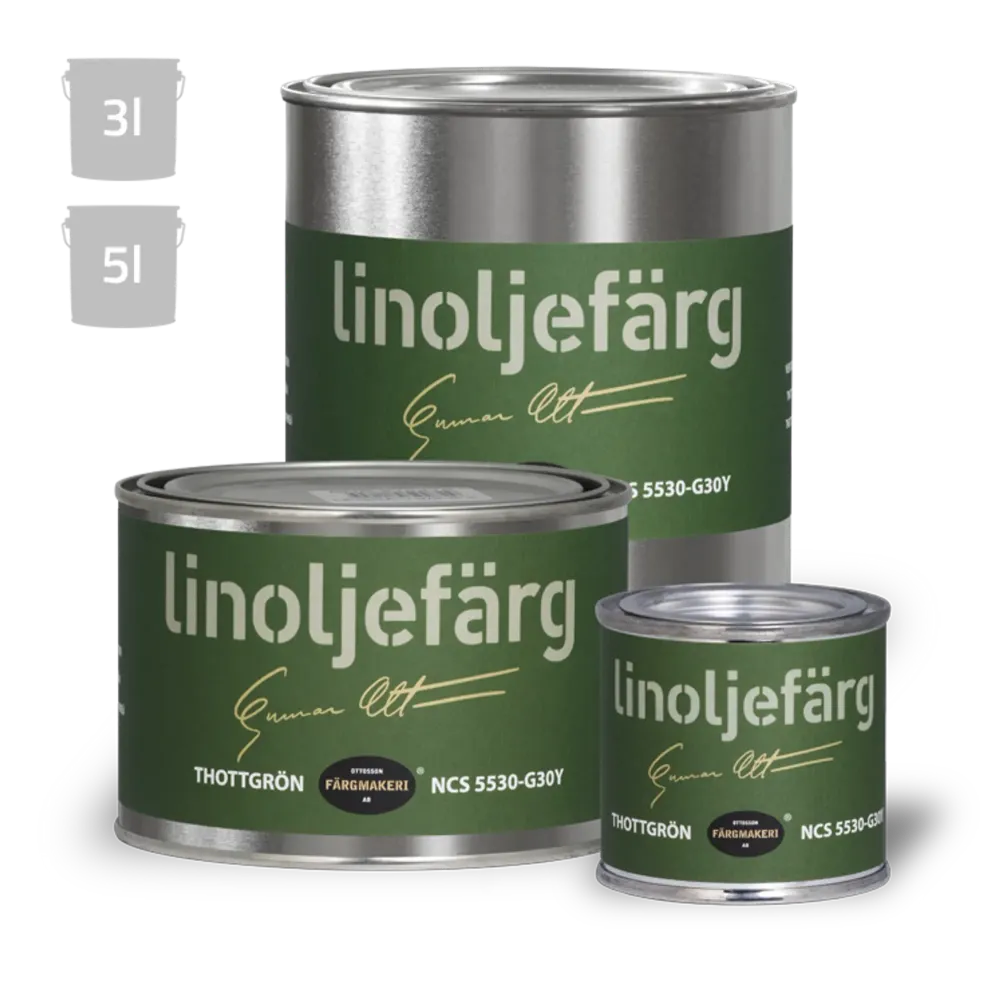 LINOLJEFÄRG THOTTGRÖN 0,5L OTTOSSON