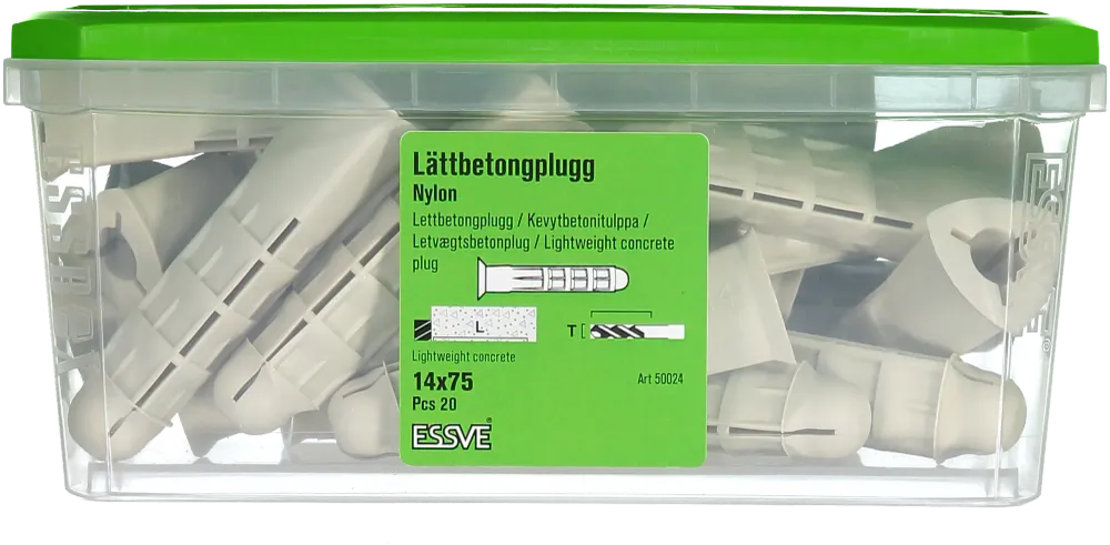 LÄTTBETONGPLUGG NYLON 14X75MM 20P
