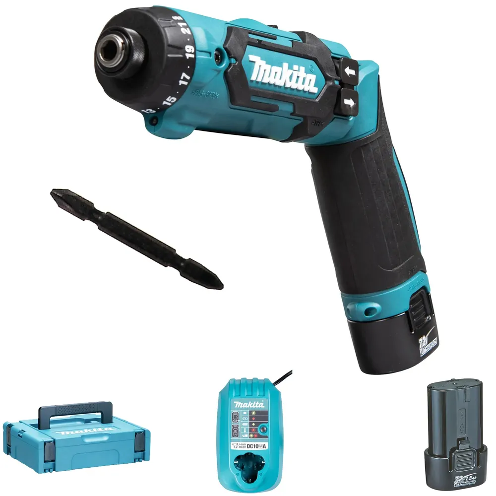 Makita DF012DSJ 7,2V 1,5Ah sladdlös skruvmejsel