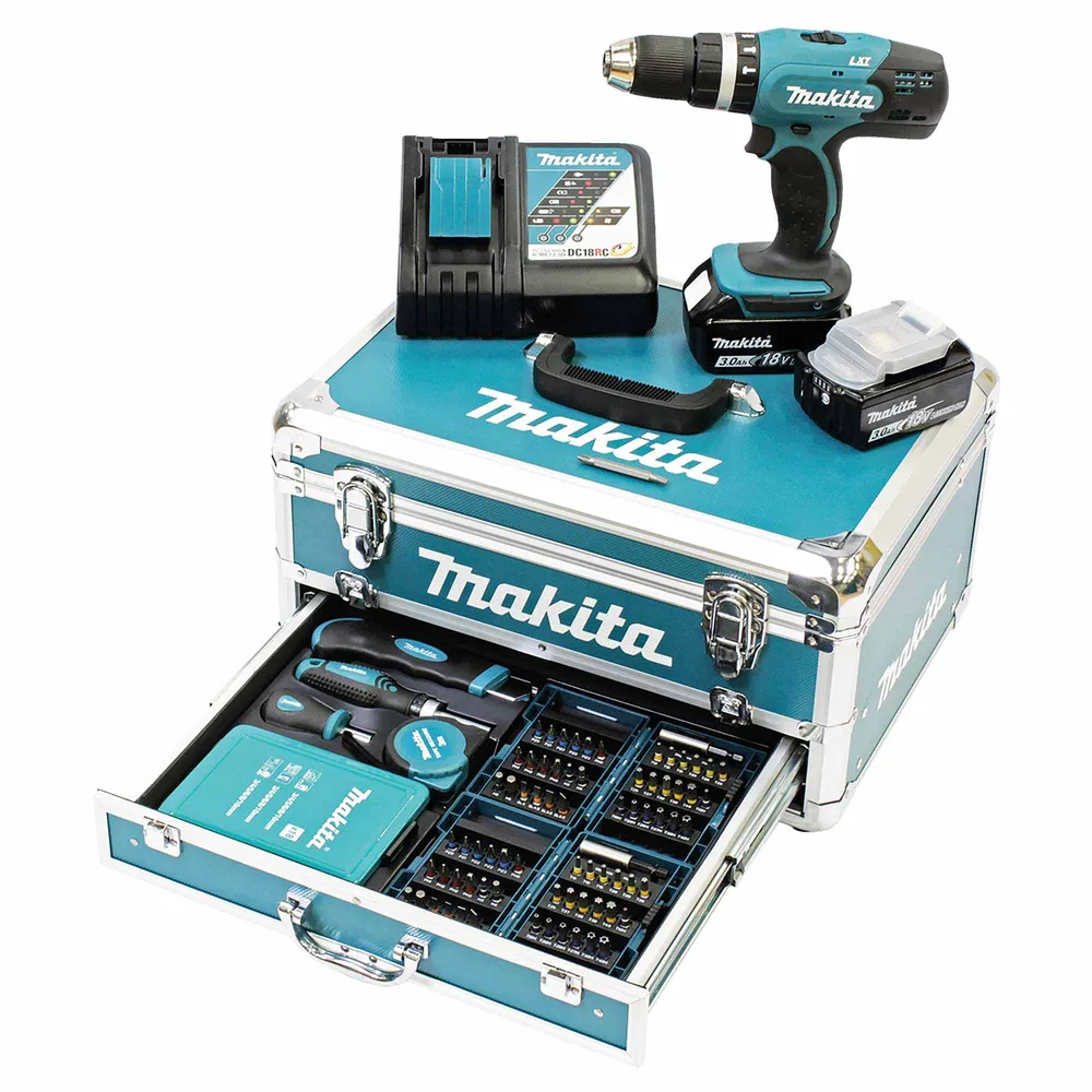 Makita DHP453RFX2 18V 3Ah Sladdlös Borrskruvdragare