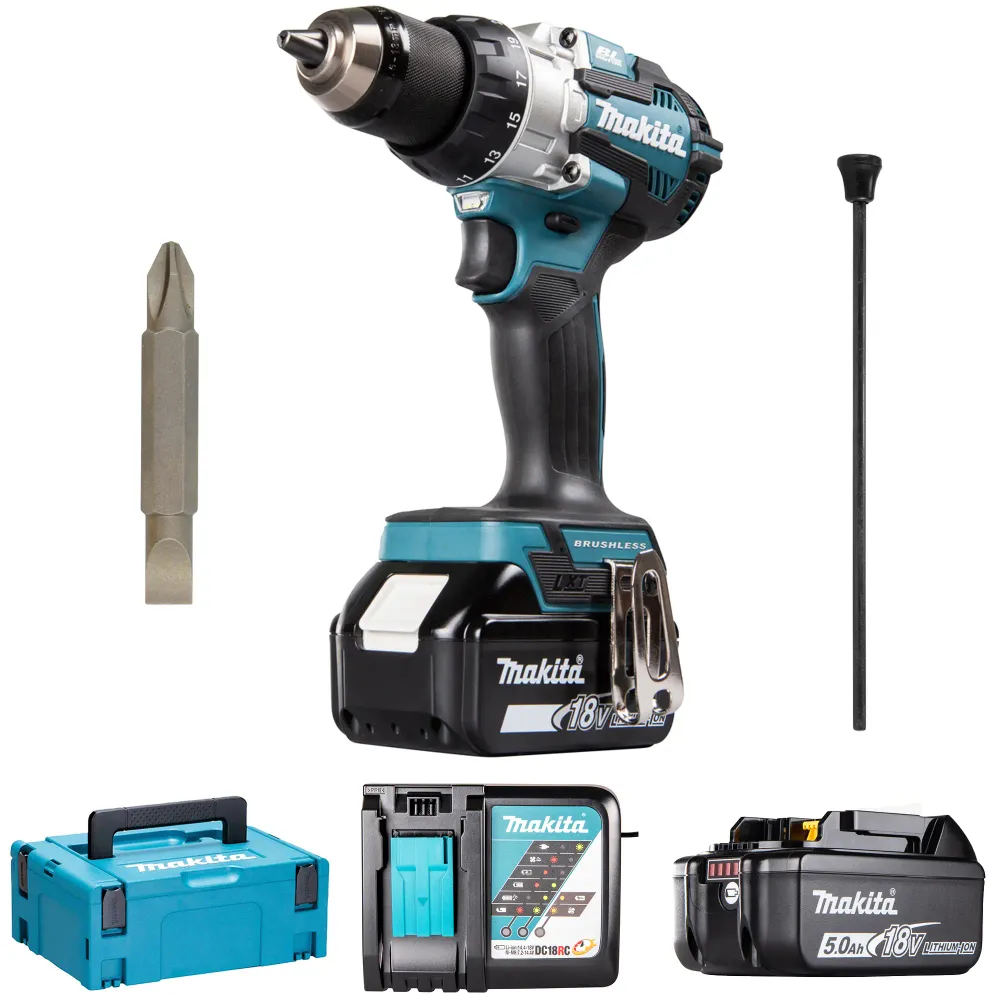 Makita DHP489RTJ 18V 5Ah Sladdlös Borrskruvdragare