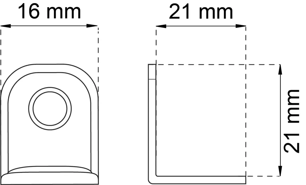 MÖBELVINKEL 211 EFZ 21X21MM 8ST