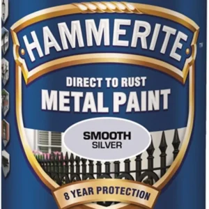 METALLFÄRG HAMMERITE SLÄT FINISH SILVER 0,25L