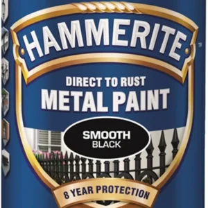 METALLFÄRG HAMMERITE SLÄT FINISH SVART 0,25L