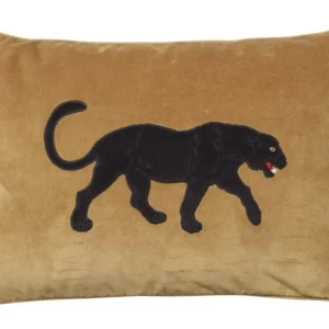 Panther Embroidered Velvet Cushion Cover 40x60