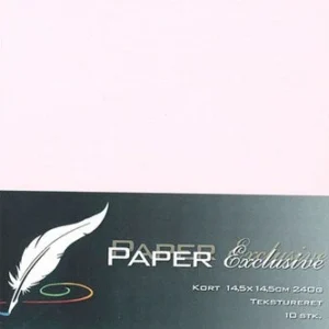 Pappersexklusivt Kort 14,5X14,5Cm 240G Rosa Strukturerad 10St.