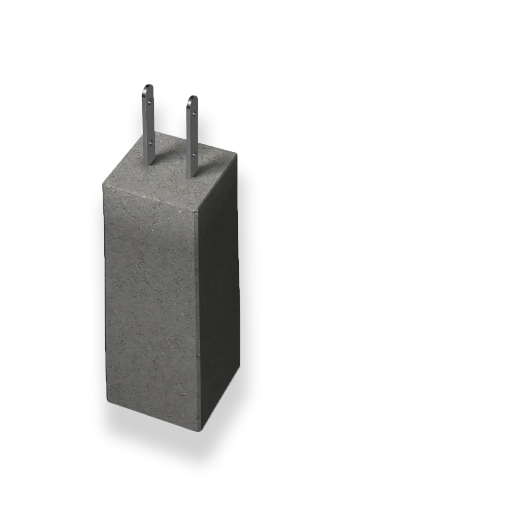 PLINT 500 FAST STOLPSKO 3" 185X185X500MM GRÅ
