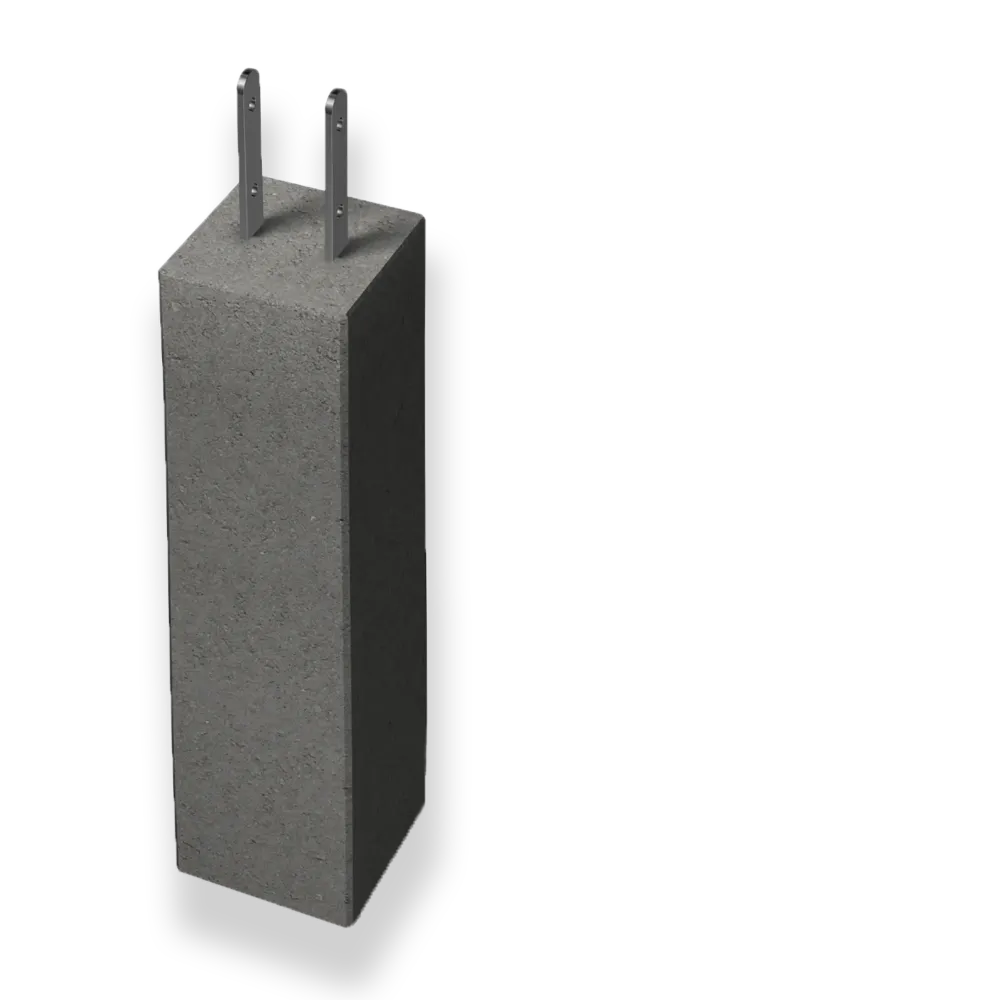 PLINT 700 FAST STOLPSKO 4" 200X200X700MM GRÅ
