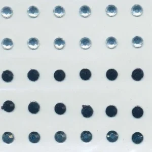 Rhinestones 5Mm 50St Silver/Svart Mix