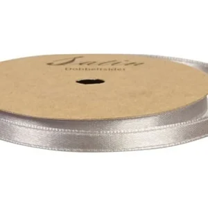 Satinband 10Mm 10M Grå/Silver
