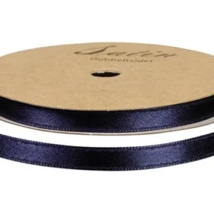 Satinband 6Mm 10M Marinblått