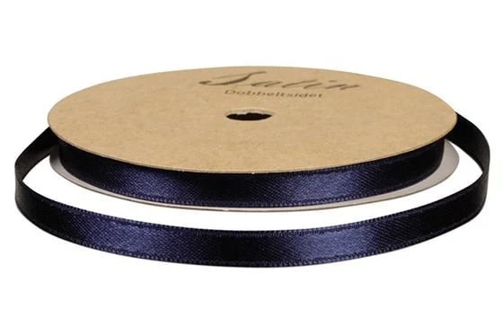 Satinband 6Mm 10M Marinblått
