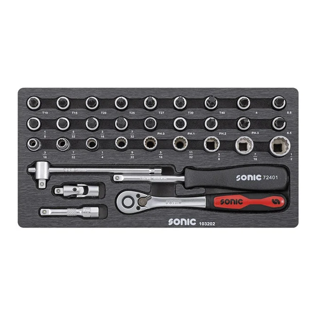 Sonic Bits/Hylssats 32-st 1/4'' Infästning Tum