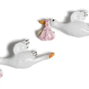 Stork Med Baby 4Cm Rosa 6St.