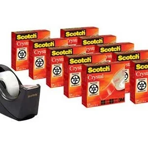 Tape Dispenser Scotch C60 Black + 10 Rl. Kristalltejp 19Mmx33M