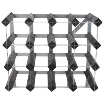 Traditional Wine Rack Vinställ 16 Flaskor Monterad Svart