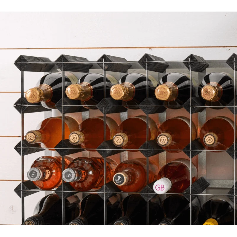 Traditional Wine Rack Vinställ 16 Flaskor Monterad Svart