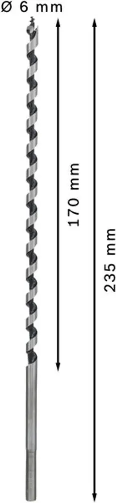 TRÄSPIRALBORR SW6 6X160X235MM