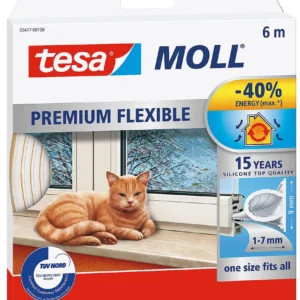 TÄTNINGSLIST TESA 5417 SILIKON VIT OMEGA-PROFIL 8,5MM 6M